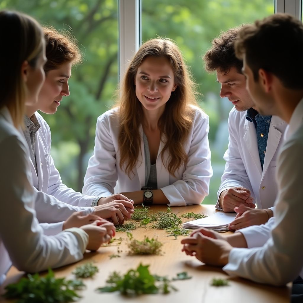 Panel d'experts discutant des propriétés des plantes médicinales