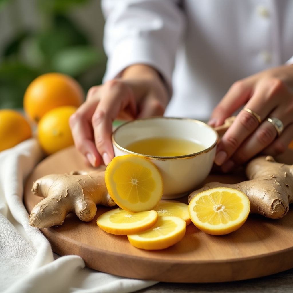 Racine de gingembre fraîche et préparation de thé au gingembre